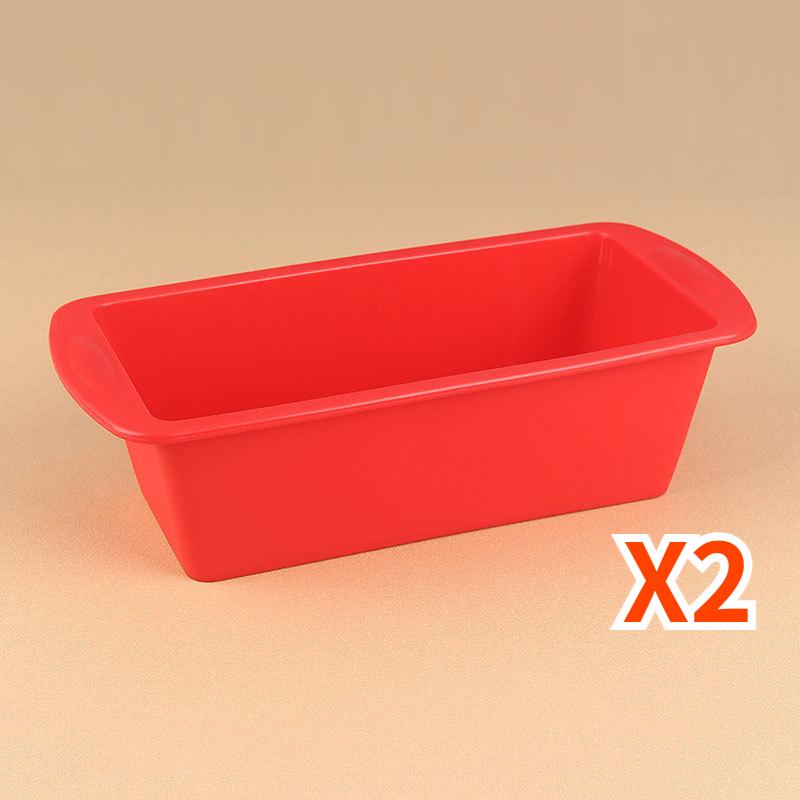

2Pcs Silicone baking tray, kitchen small toast tray, easy to demold, heat-resistant baking tray, DIY baking tool червоний