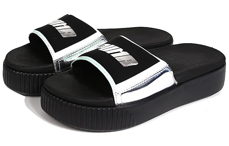 Women's Slides Puma Wmns Platform Slide TZ Metallic Wns 'Silver'