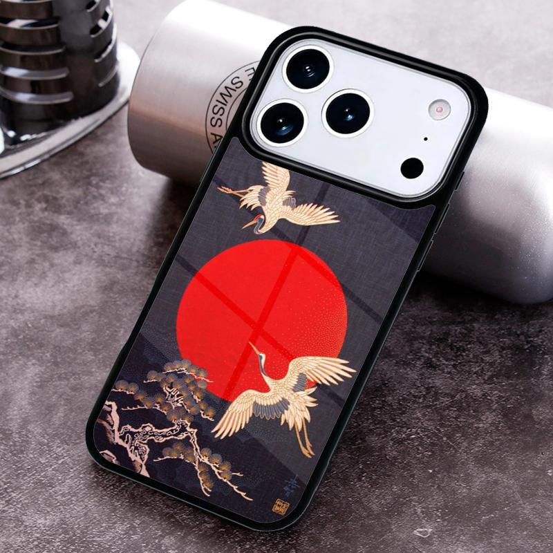 Red-crowned Crane Bird Phone Case for iPhone 17 16 15 Pro Max Air 14 13 12 11 Plus Shockproof Capa Cover