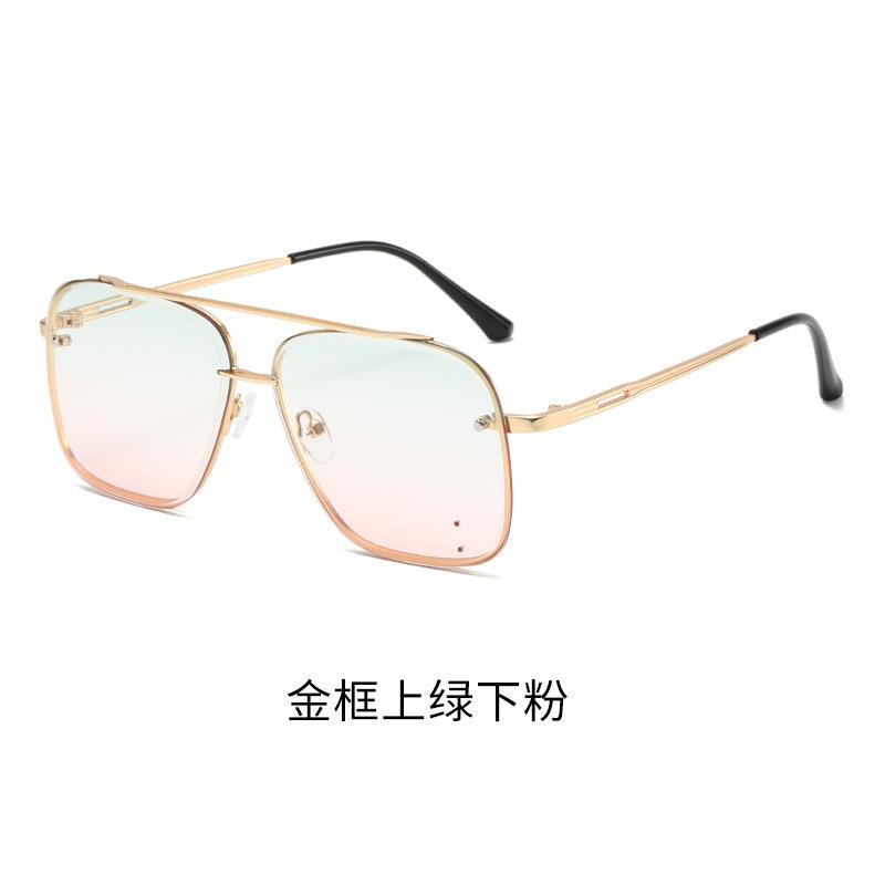 

Double Beam Diamond Trimmed Sunglasses Men S Trendy Street Sunglasses Women S Frameless Sunglasses 56-18-142