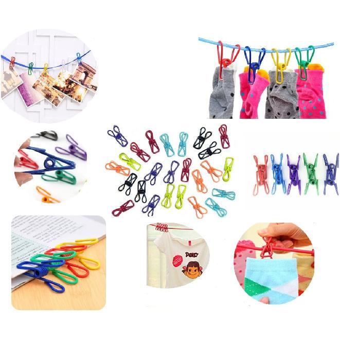 30 Pcs 2 Inch 10 Different Random Colors Chip Clips, PVC Coating High Elasticity Strength Clothes P, Food Clips and Bag Clips
