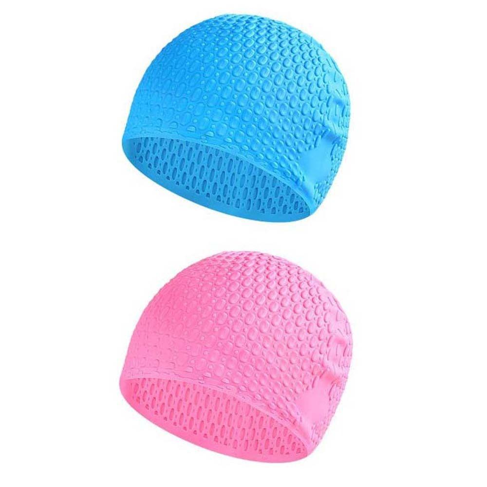 Plus Size Silicone Swimming Cap Waterproof Flexible Protect Ears Pool Hat High Elastic Solid Color Swimming Hat Swim Sports