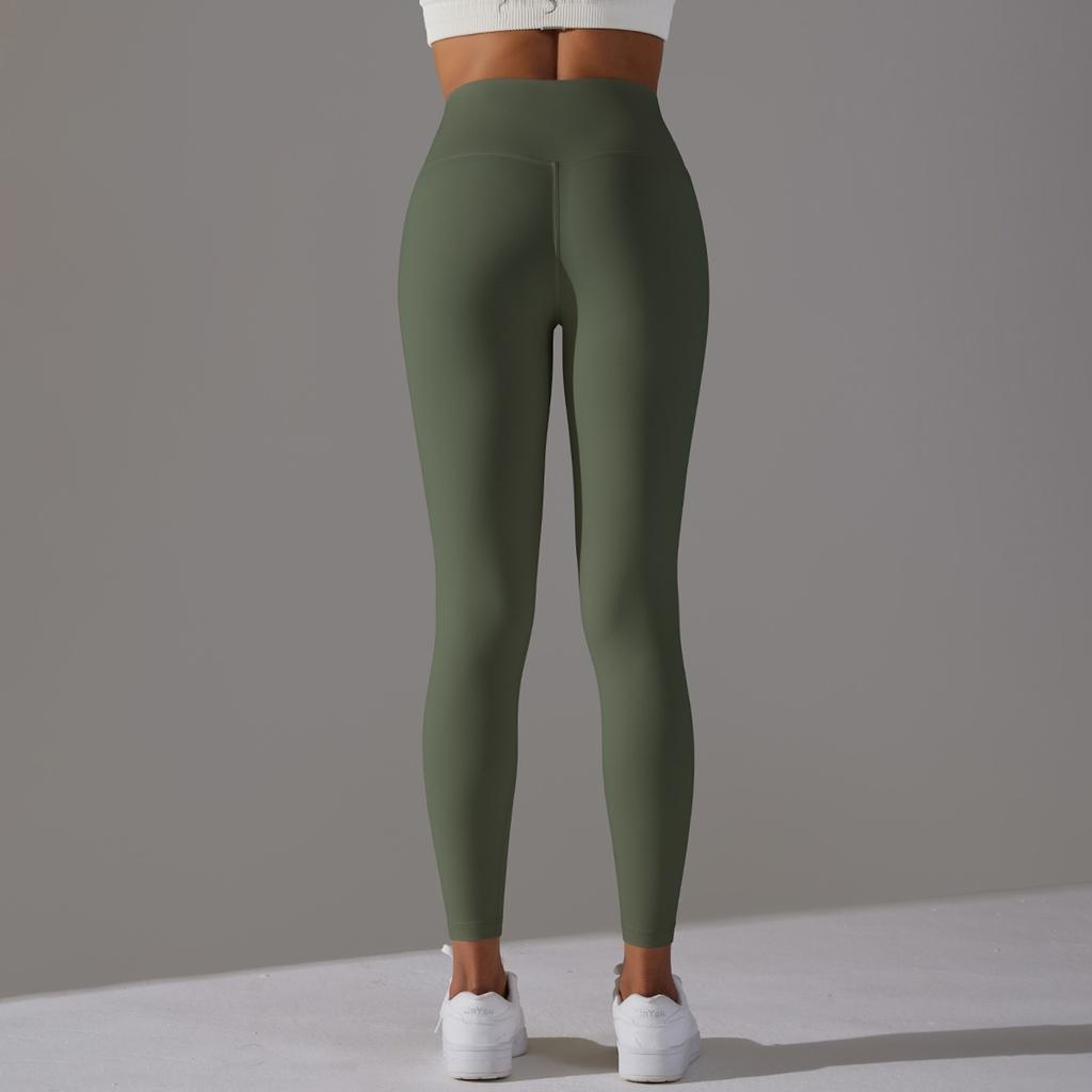 Women's Casual, Sexy And Comfortable Solid Color Tight High-waist Elastic Sports Fitness Nine-point Yoga Pants