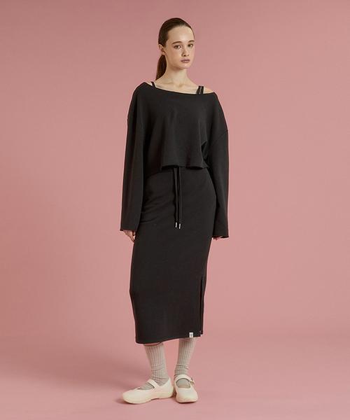 Reina Mora Soft Sweat Pencil Skirt Black