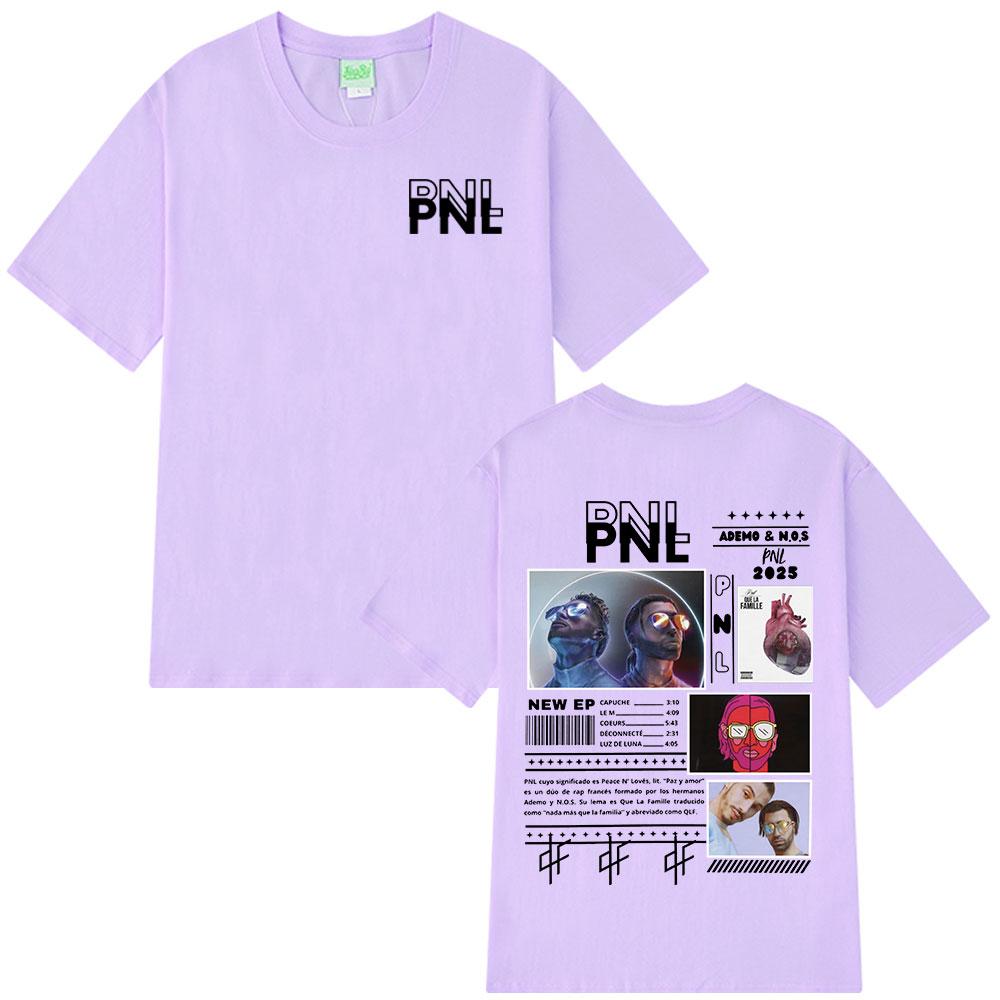 French Rapper PNL Tshirts Le Monde Chico Album Print Tshirt Unisex Women Hip Hop Fashion Cotton Short Sleeve T Shirts Streetwear