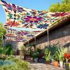 UV Resistant Canopy Cloth Cover Dacron Sunshade Tent Durable Outdoor Canopy Cover  Garden Courtyard