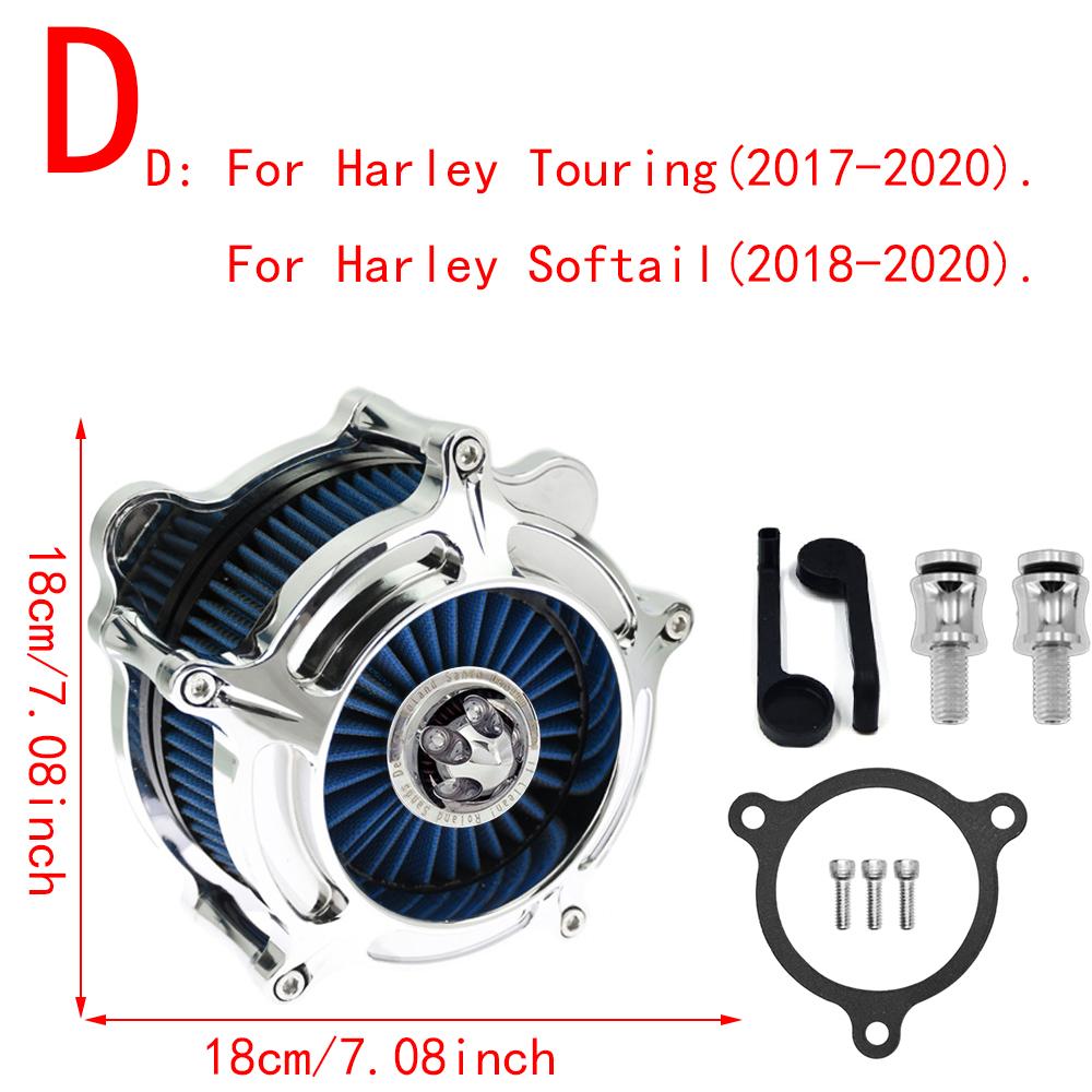 RSD Turbine Air Cleaner Chrome Intake Filter For Harley Sportster XL 48 883 Dyna V-Rod Softail Fat Boy Touring Ultra FLHR FLHX