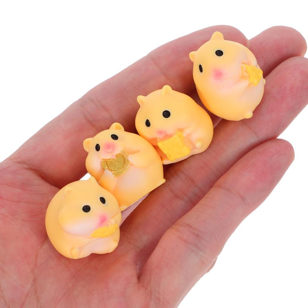Happyyami Miniature Hamster Figurines, Set of 12, Resin Sculpture, Small Garden Decoration, for Small Animal Cages, Plant Pot Ornaments, Cute