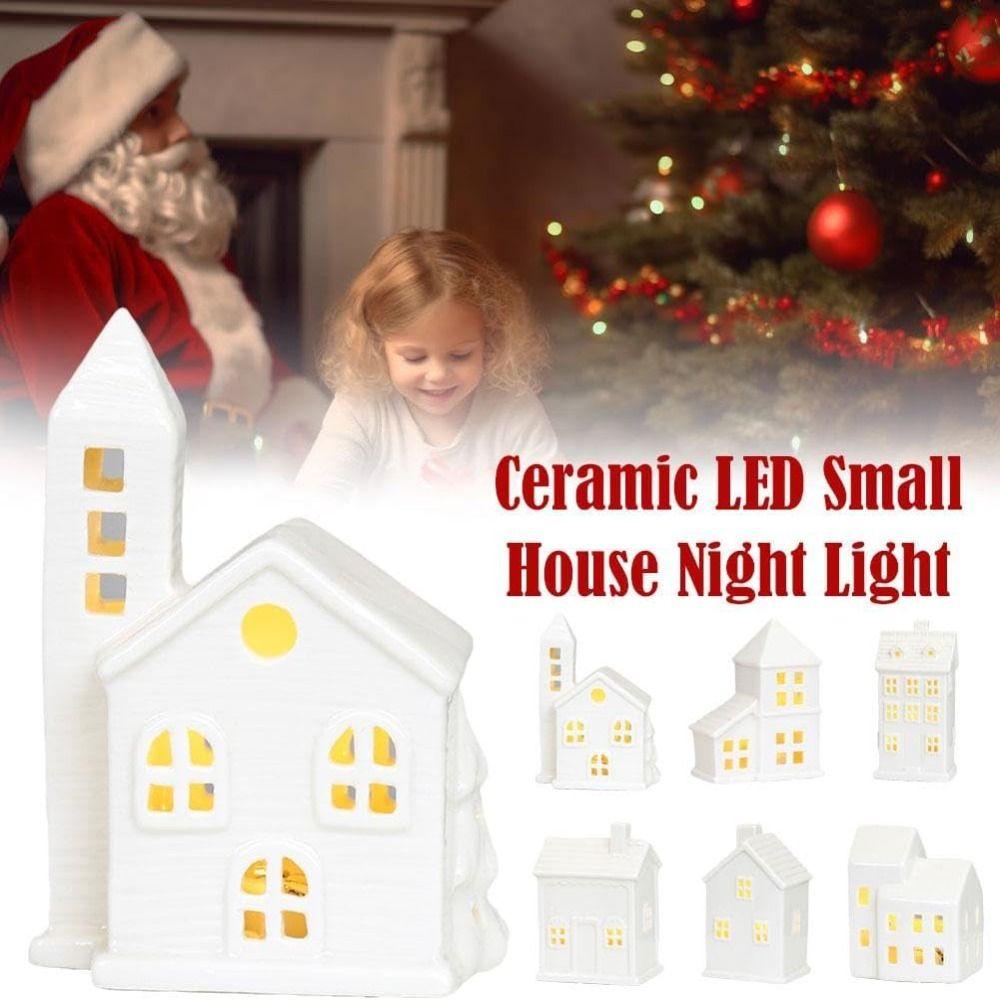 

White Christmas LED Lights Craft Desktop Ornaments for Home Table Decoration D