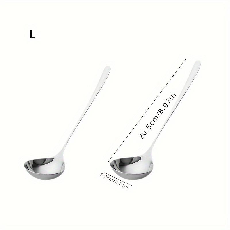 4 suppeskjeer i rustfritt stål, stort skjehode, fortykket langt skaft, egnet for kjøkken, grøtsuppe hot pot-skje, restaurant