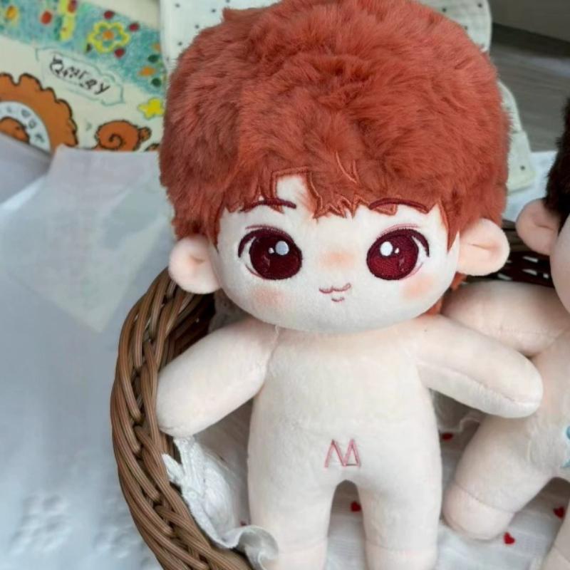Cute 20cm TF Family F4 Wang Lujie Mu Zhicheng Cotton Doll Set Luk Xiaomutou Nude Plush Curly Hair Idol Toy Gift for Star Fans Collectible Peripheral