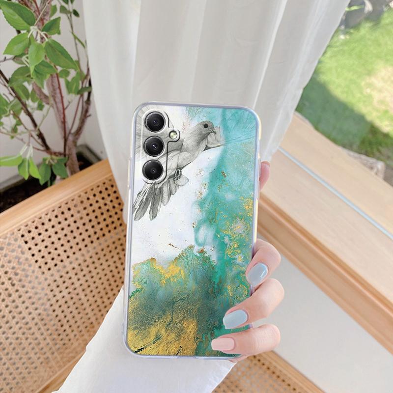 Marble Patterned Soft Silicone Clear Case For iPhone 11 12 13 14 15 Samsung A55 A54 A34 A15 S24 M35 Xiaomi Redmi Note 13 Pro Poco Shockproof Cover