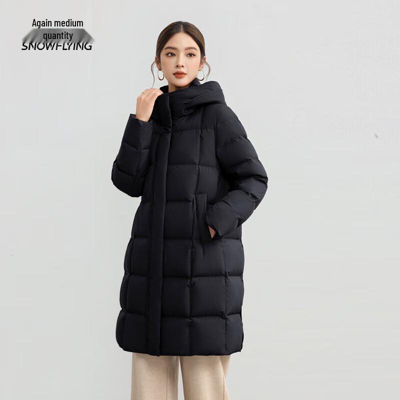 Xuezongfei Women's Mid-Length Hooded Down Jacket