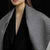 Avvina Pelle Houndstooth Silk Scarf 90   Black