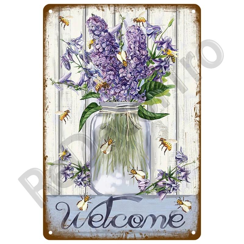 Outdoor Indoor Home Wall Decorative Plaque Plates Farm Birds Retro Tin Sign Gardening Metal Sign Vintage Metal Sign For Garden