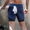 2023 Men's Double-Layer Muscle Running Shorts with Multi-Pocket Design
