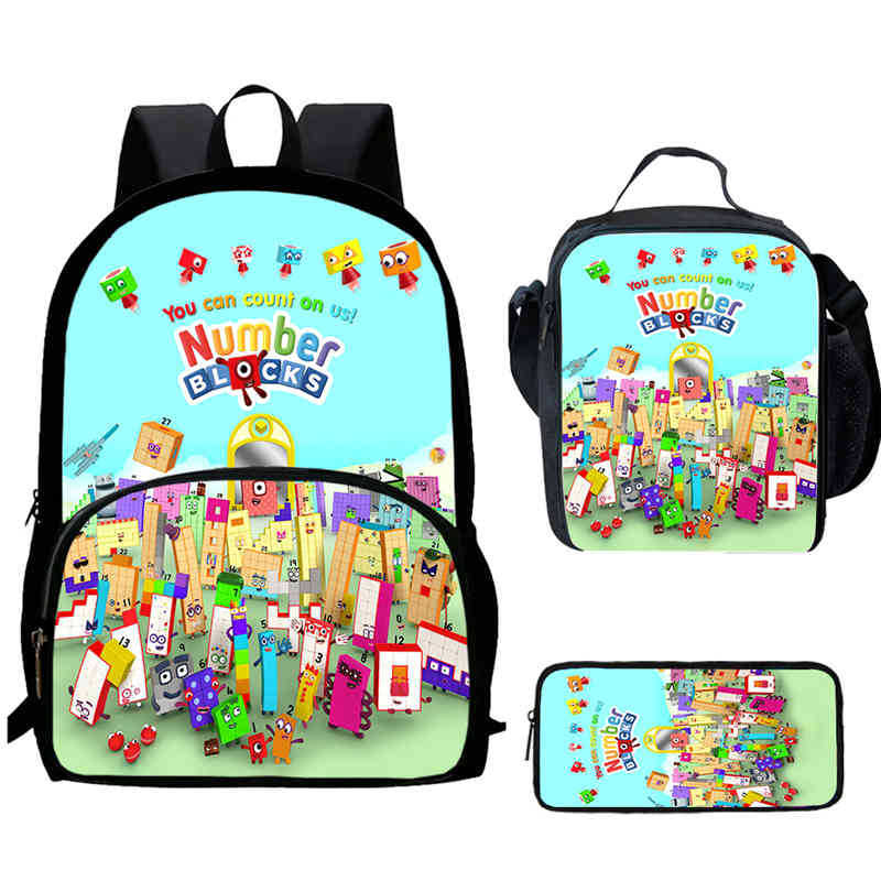 Digitale Bausteine Numberblocks Schultasche Hochauflösend Multifunktional Oxford Leichter Rucksack