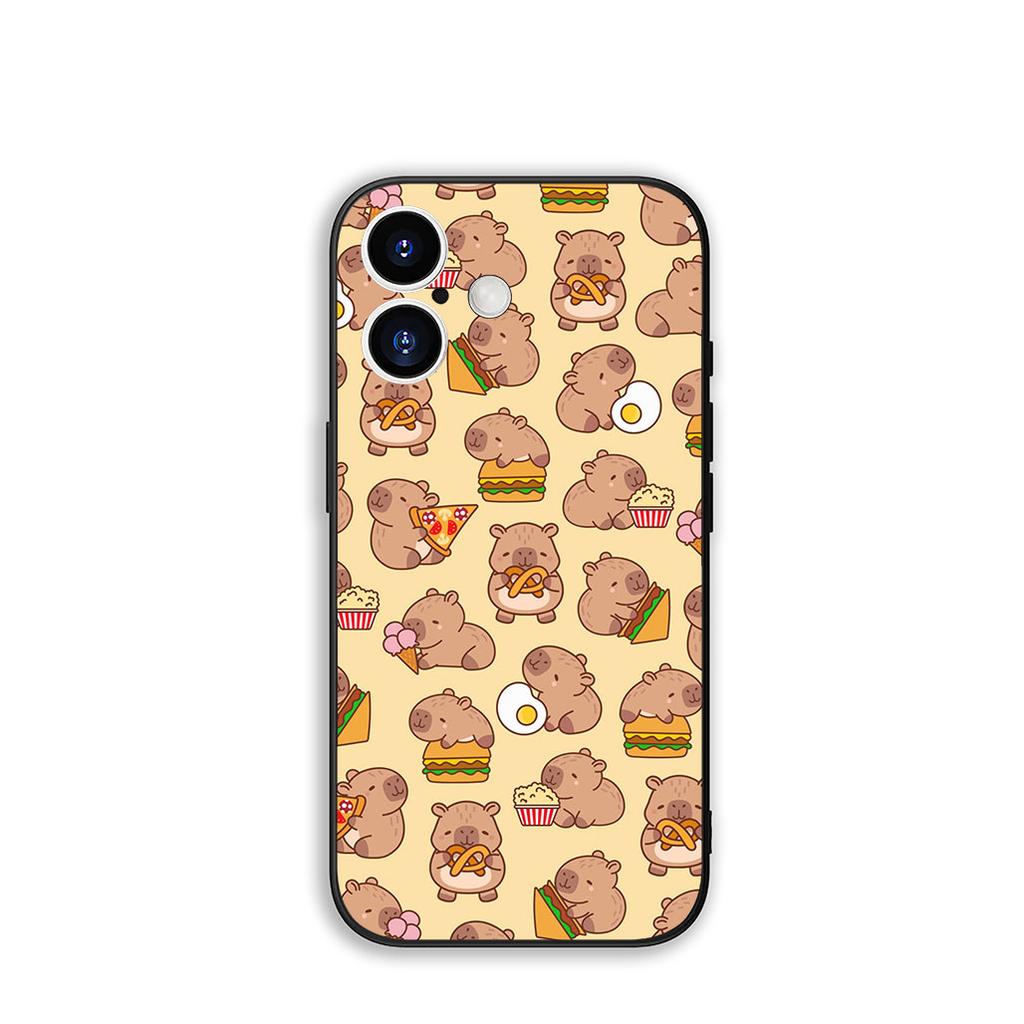 Cartoon Capybara CutePhone Cover Case for Apple iPhone 16 15 14 Plus 13 12 Mini 17 Pro Max + ProMax 16E Air 16+ Casing