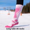 Weiches dickeres Design Skisocken Warm Hohelastisch Sportsocken Kniehoch Feuchtigkeitsableitend Outdoor Wandersocken Outdoor Sportarten