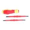 Insulated 3-in-1 Industrial Grade Screwdriver Set: Phillips & Slotted Electrician Tool.