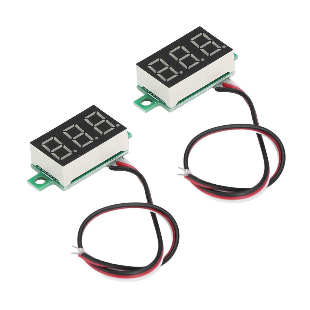 2Pcs Digital Voltmeter Voltage Meter 3 Wire 0.36in Green LED Display DC0.00V?30.0V