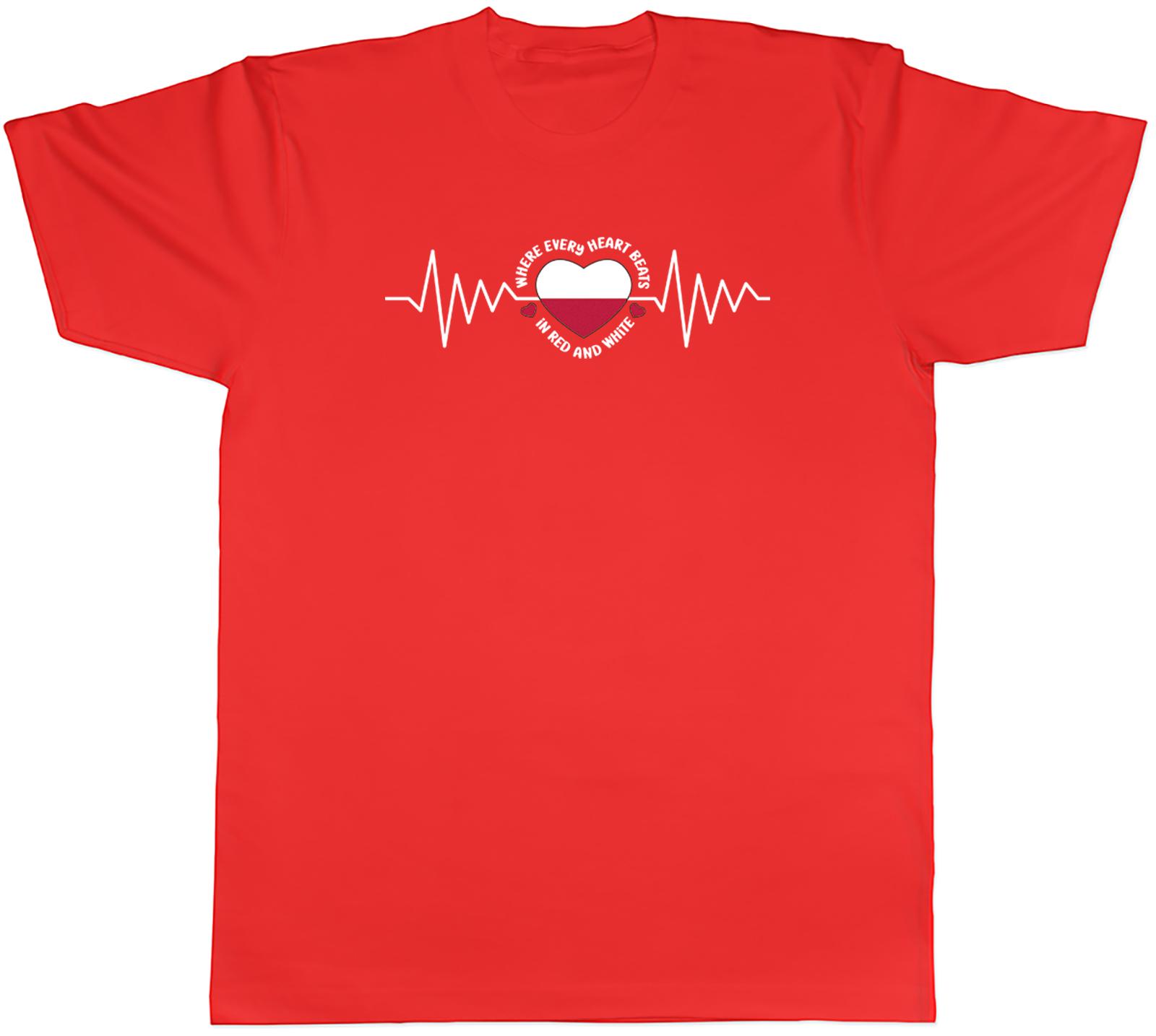 Polska Poland Unisexs TShirt Every Heart Beats Red White Tee Gift S