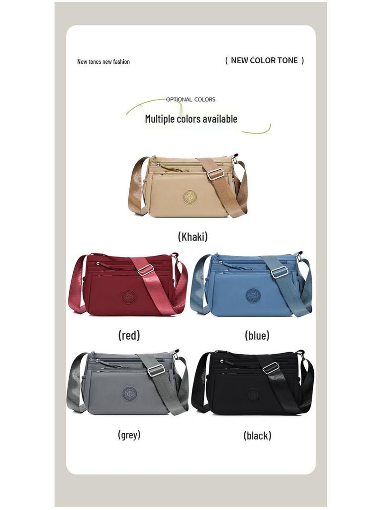 2026 Women's Multi-Pocket Oxford Shoulder Bag: Stylish, Layered, and Simple Crossbody for Casual Commuting