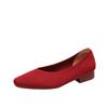 New Mid-heel Flying-woven Women's Shoes Woven Breathable Fashion Light-mouth Soft-soled Women's Single Shoes