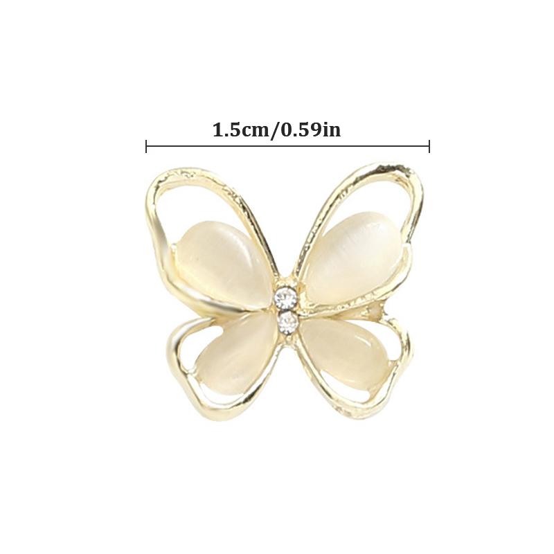 3Pcs Diy Nail Art Decoration 3D Cat'S Eye Butterfly Nail Art Charm  Nail Drill For Manicure Design Accessory