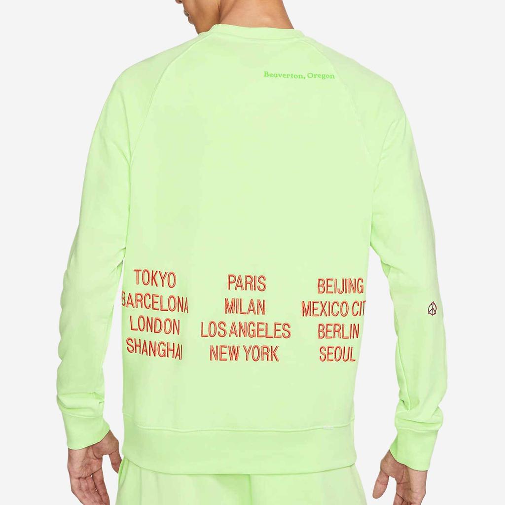 Nike Sweatshirts Men's Green Crew Neck Moderate Regular DD0883-383