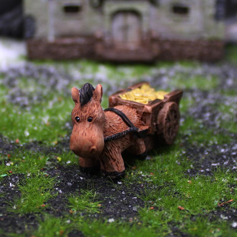 Resin Animal Car Miniature Garden Decor With Cute Donkey Figurine For Home And Gift