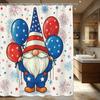 Patriotic Themed Polyester Shower Curtain - Festive 4th of July Themed Bathroom Decor with Fun & Vivid Prints with 12 hooks