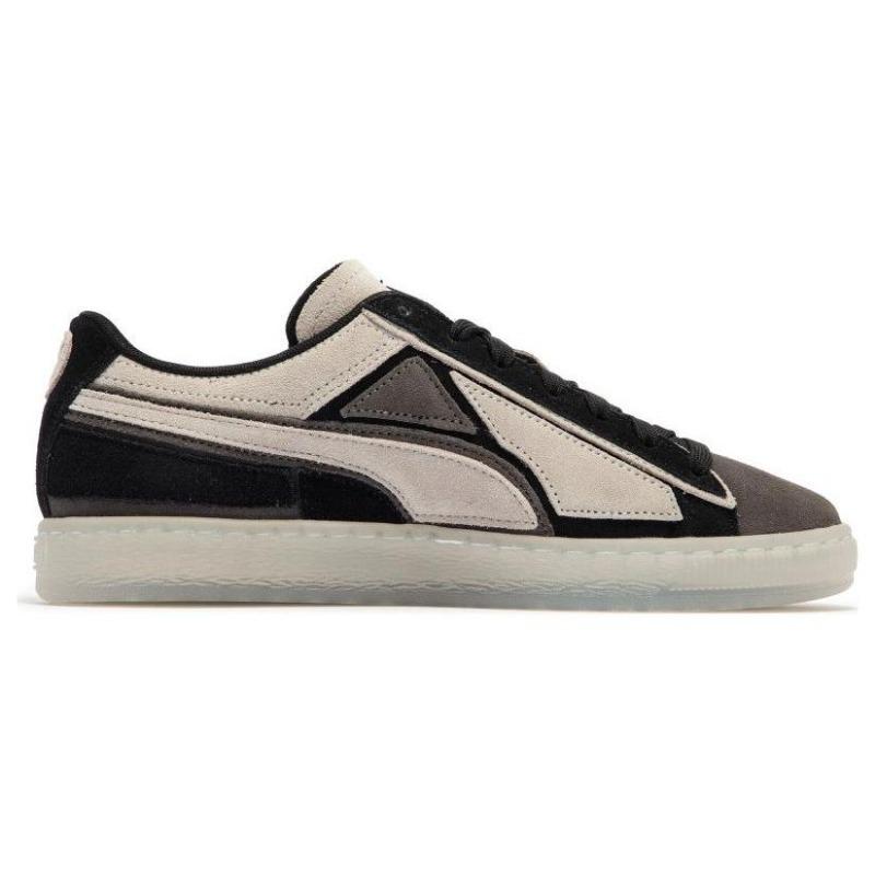 Puma Suede Layers Mono Unisex Low-Top Suede Sneakers Black White Grey 386527-01