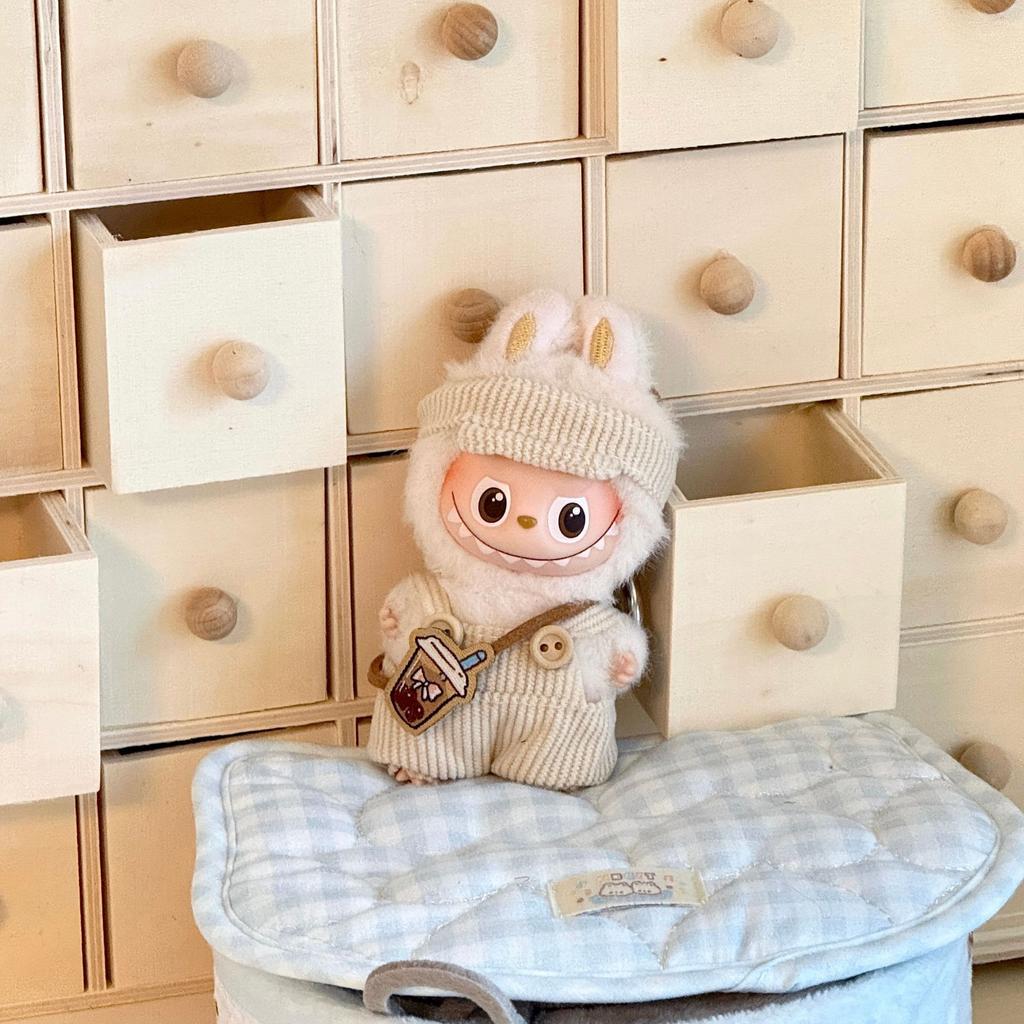 Puppenkleidung für 10,5 cm 4,0 Labubu Universelle Babykleidung Mini-Plüschpuppen-Kleidungszubehör für Weihnachts-Fans Geschenk