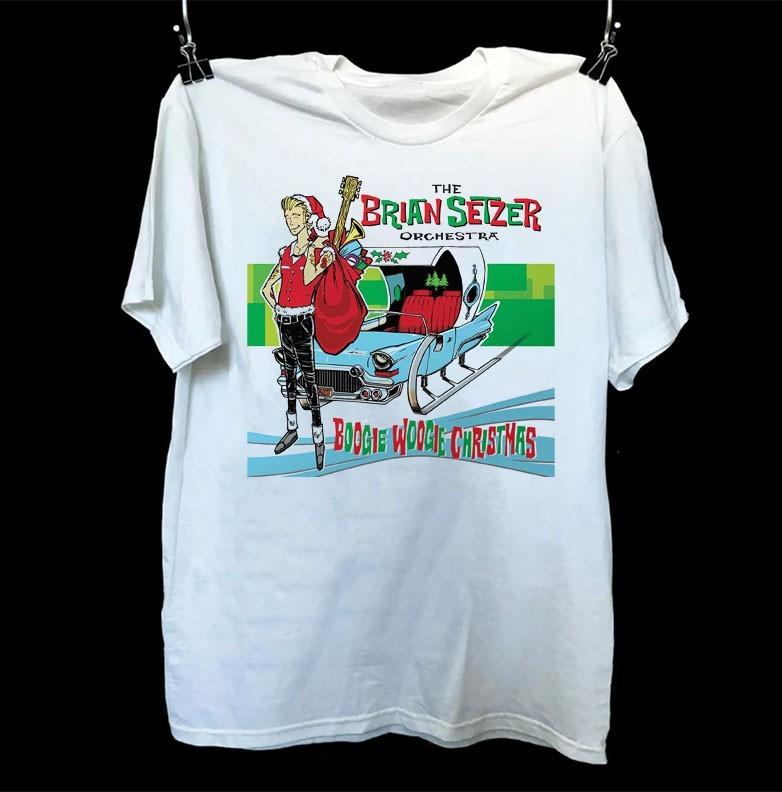 New Brian Setzer Boogie woogie christmas Christmas Gift Unisex S5XL Shirt CA445 Unisex T-Shirt XXXXL