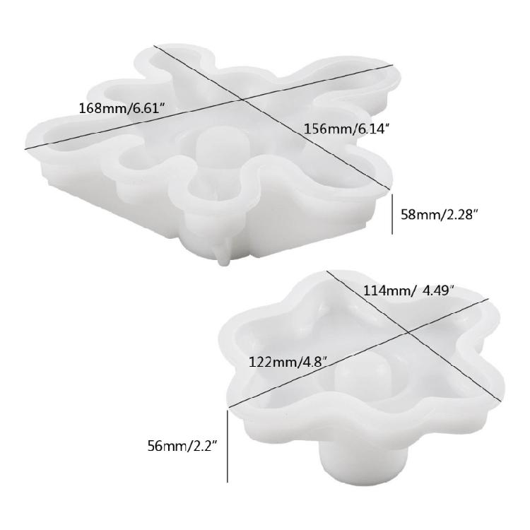 2Pcs Water Drop Candle Holder Silicone Mold for DIY Gypsum Tabletop Candlestick