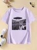 Funny Casual Ufo Cat Kawaii Design Print T Shirts Kids Children's T-shirt Anime Boys Girls Summer Spring Casual Top Tee