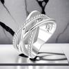 PANPOKI S925 Silber Multi Ring Geflochtener Geschlossener Ring Für Damen Fingerring Persönlichkeits Schmuck Party Trendige Geschenke