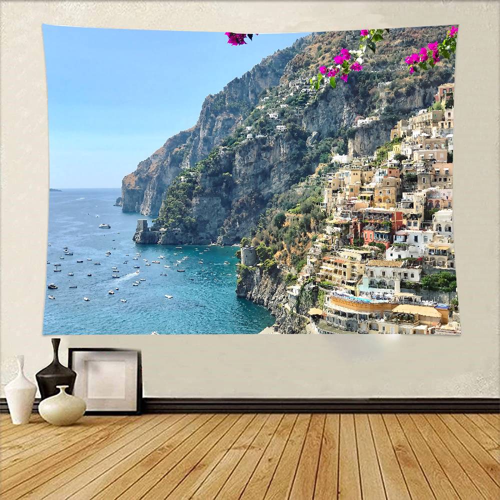 

Mediterranean Tapestry Wall Hanging Tapestry Art Deco Blanket Curtain Hanging At Home Bedroom Living Room Decor 74x94cm(29x37in)