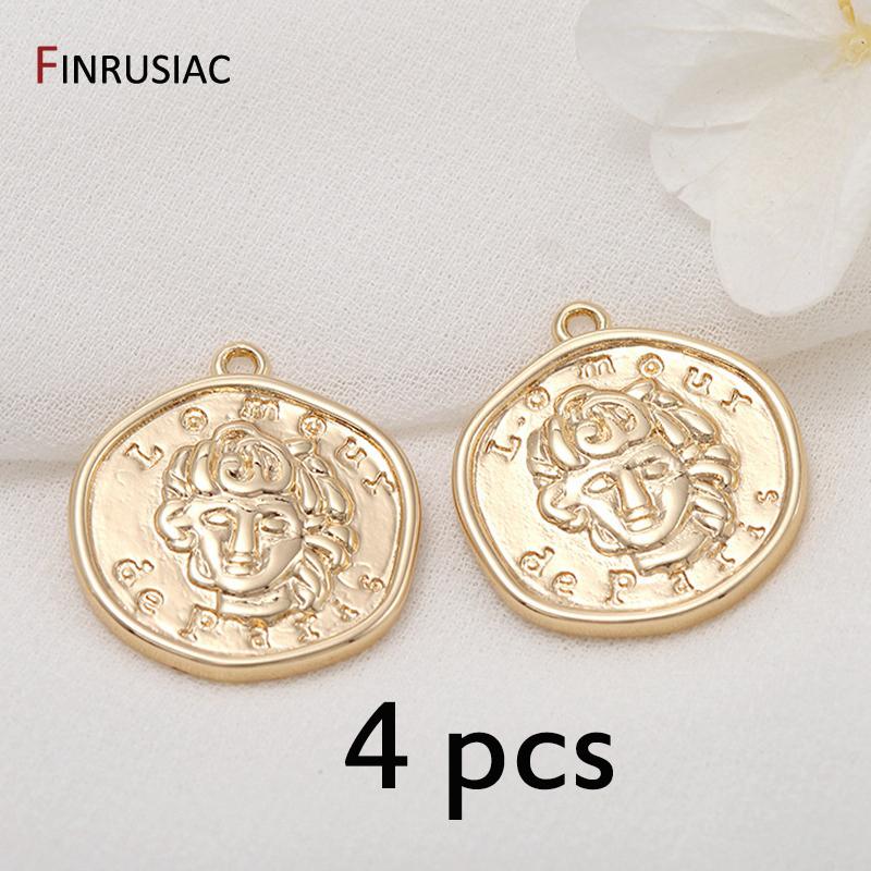 Gold Plated Commemorative Coin Pendant Charms For DIY Jewelry Making High Quality Bracelet Necklace Earring Pendants Findings