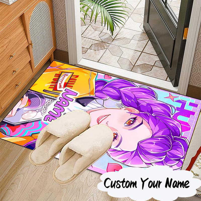 Custom Name KPop Cartoon Carpet, Chair Rug,Area Rug for Office Bedroom living rooms bedroom, Doormat decor Christmas fan gifts
