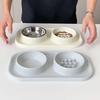 Small Medium Dog Silicone Bowl Anti-knockover Slow Food Plate Stainless Steel Pet Double Bowl