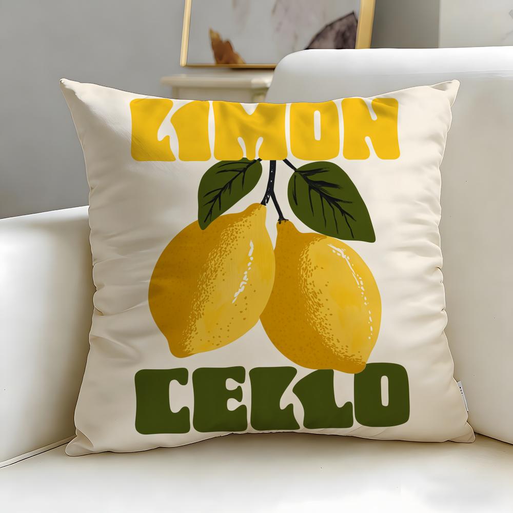 Beverage Theme Limoncello Cocktail Cushion Cover Soft  EasyWash Pillow Case  Versatile for Couch Bed Travel and Office