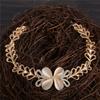 Stylish Women New Fashion Opal Gold Color Crystal Rhinestone Flower Charm Bracelet Bangle Gift Jewelry