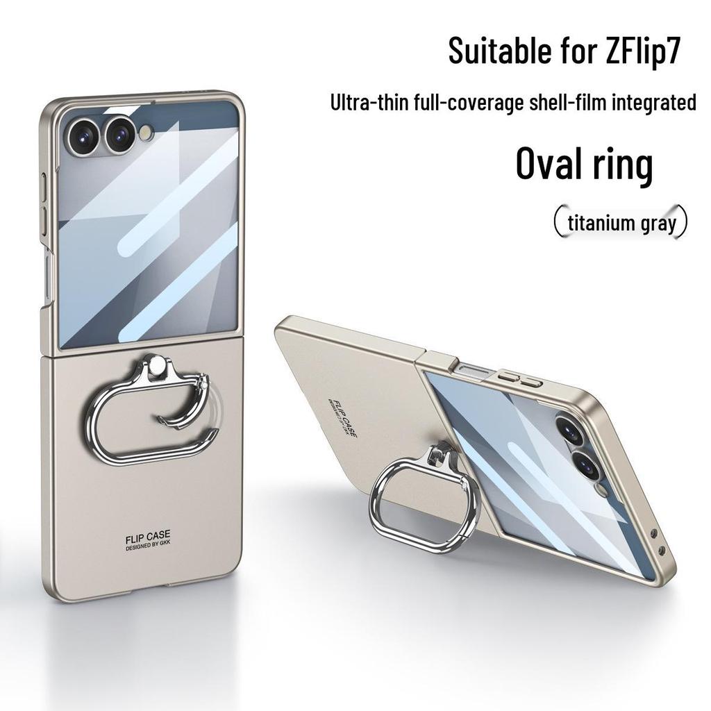 Samsung Z Flip 7 Oval Ring Phone Case - New, Simple Design for Folding Phones