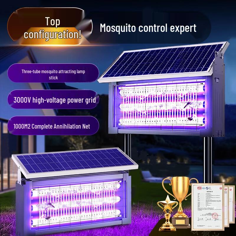 Biuyum Outdoor Solar Mosquito & Fly Zapper Lamp Garden & Villa Edition