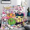 1PC Tamagotchi Print Flannel Blanket, High quality Comfortable for All Seasons, Home Decor, Warmth and Comfort, Perfect for Christmas Gifts189