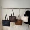 PU Solid Color Large Capacity Tote Bag Autumn/winter New Versatile Ladies Bags 2026 Fashi Retro Commuting Shoulder Bags
