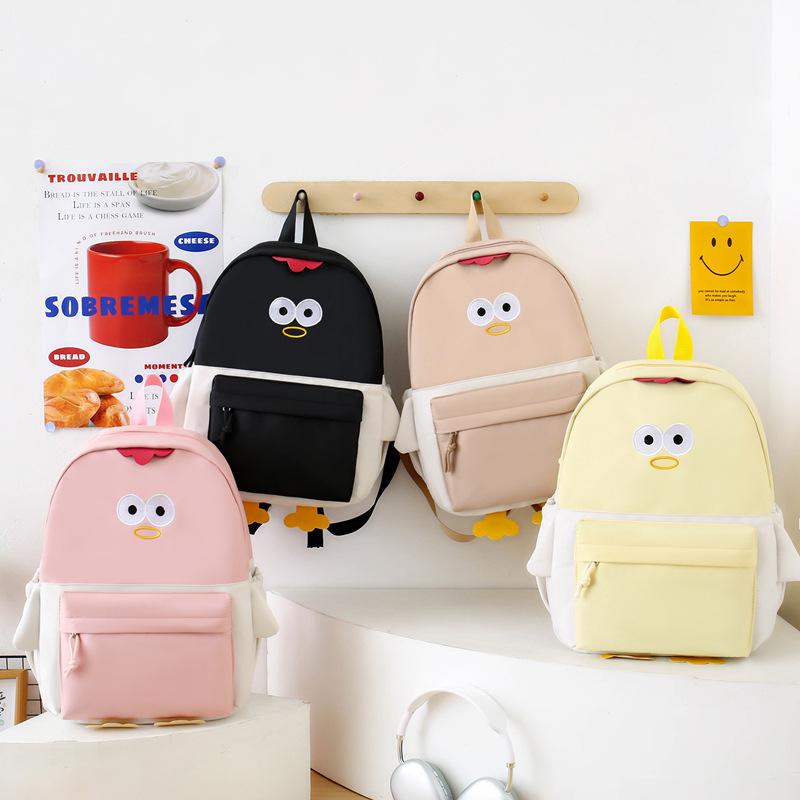 Schulrucksack für Grund- und Sekundarschüler Japanischer Cartoon Damenrucksack Niedliches Weiches und Niedliches Küken Modischer Mädchen-Schulrucksack Federmäppchen