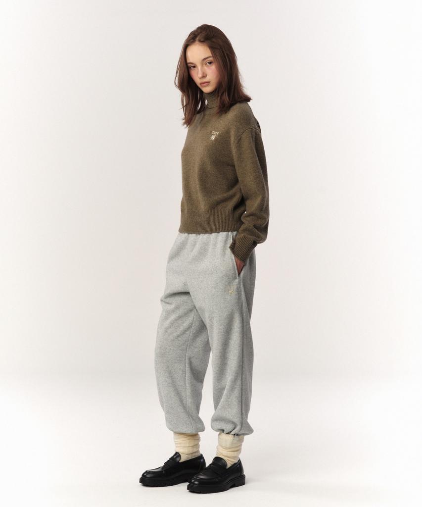 Seteo (W) Theo Brushed Fleece Jogger Pants Melange Gray